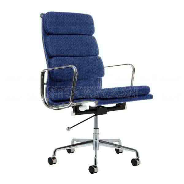 Eames Style Fabric Softpad Highback Office Chair With Castors