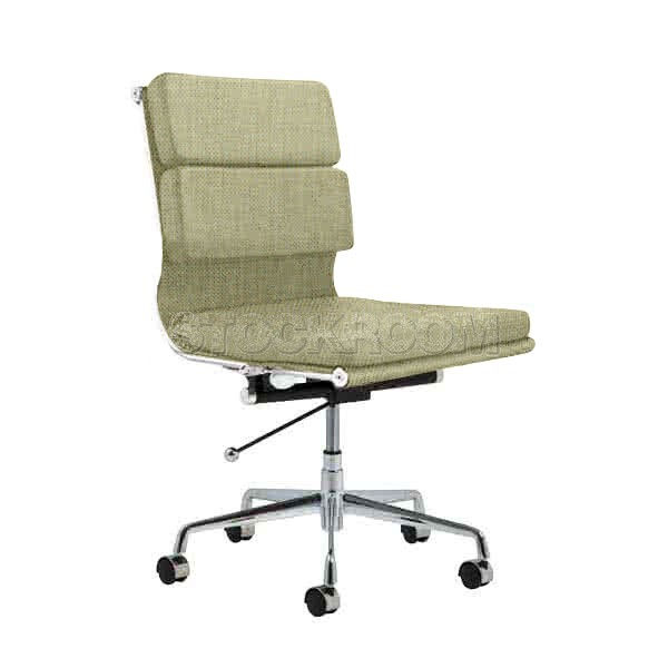 Eames Style Fabric Softpad Lowback Adjustable Fixed Office Chair (Without Armrest)