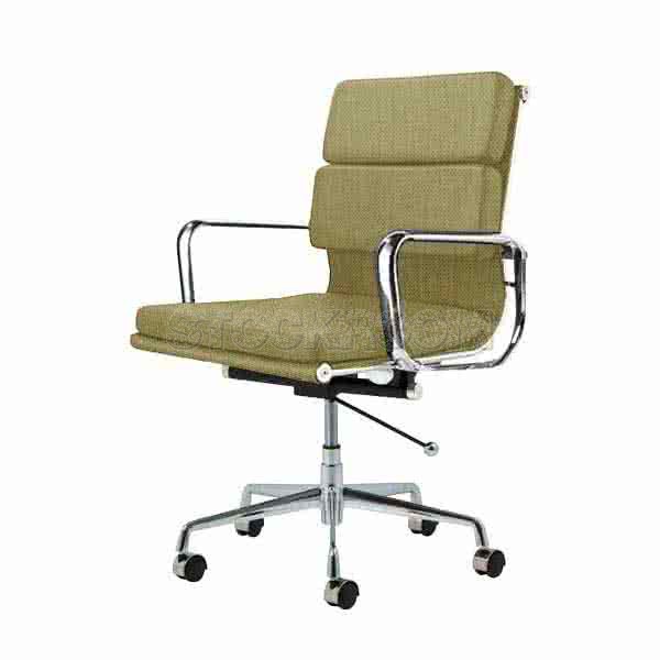 Eames Style Fabric Softpad Lowback Office Chair With Castors