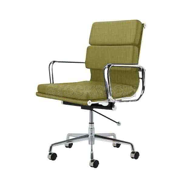 Eames Style Fabric Softpad Lowback Office Chair With Castors