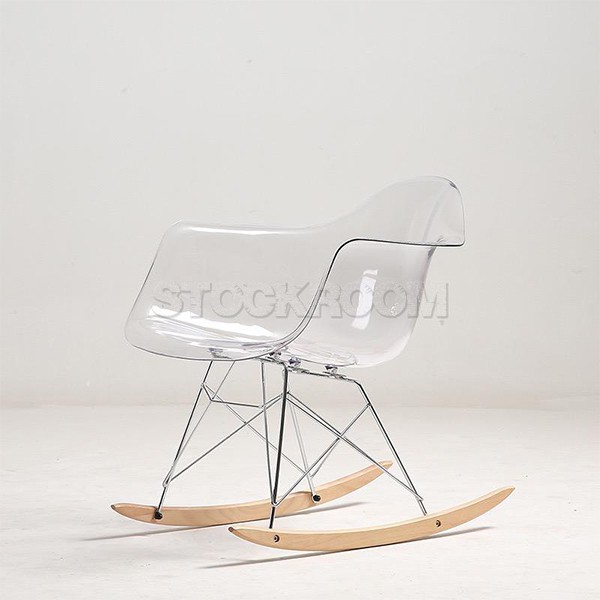 Eames Style RAR Rocking Chair - Transparent (Set of 2)