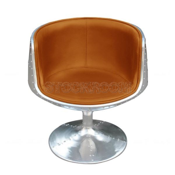 Earhart Aviator Leather Swivel Armchair