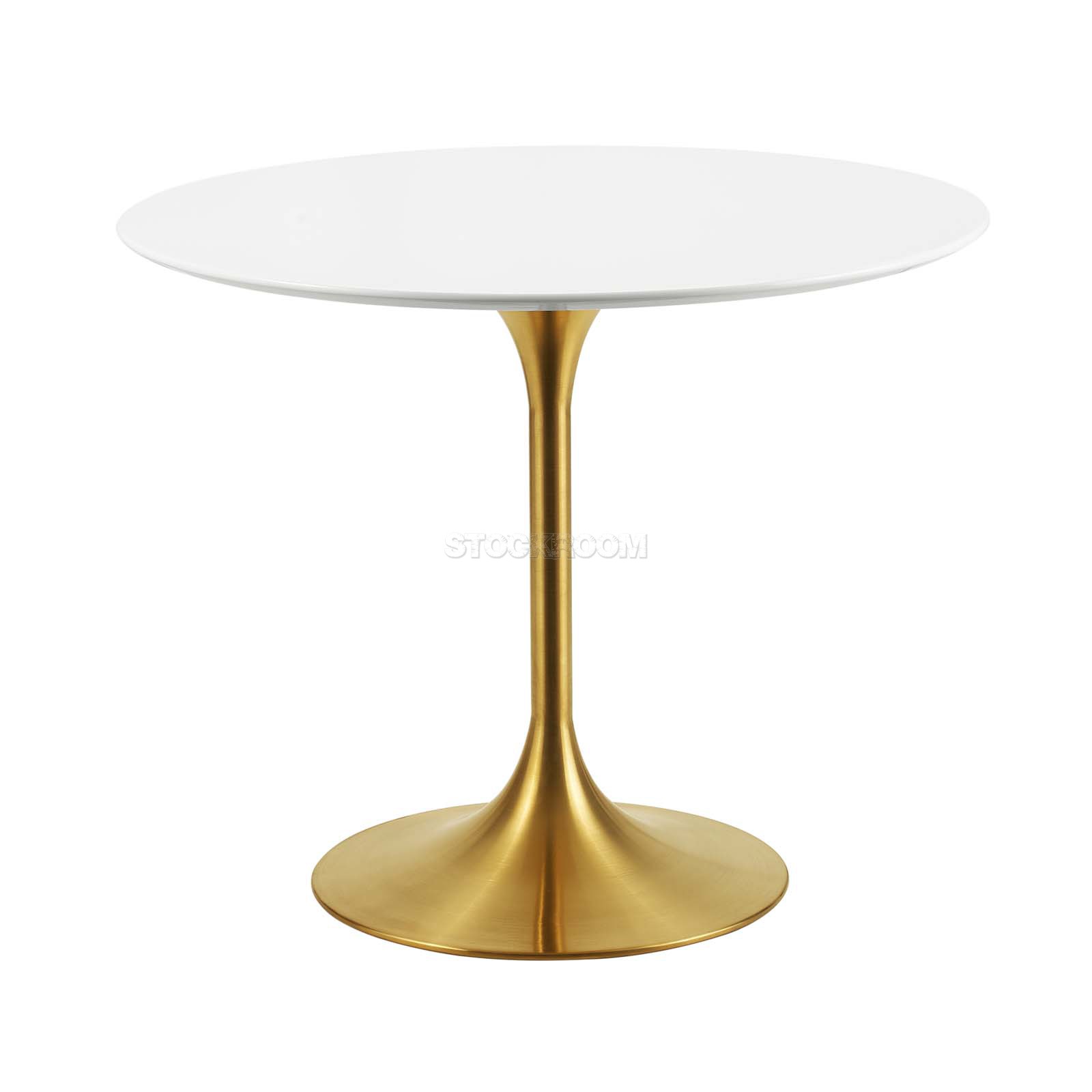 Eero Saarinen Tulip Style Dining Table With Brass Base