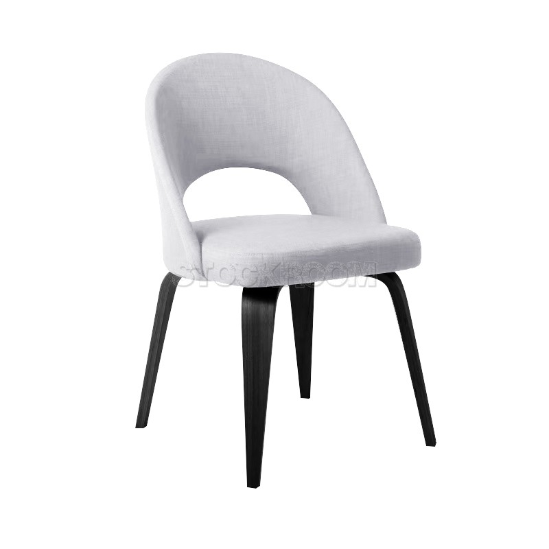 Eero Saarinen Style Executive With Wooden Leg Fabric Dining Chair