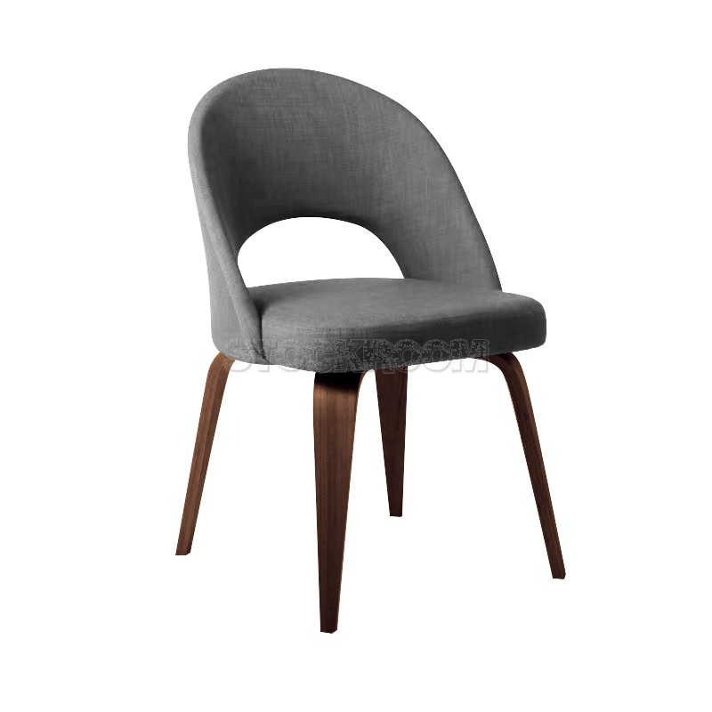 Eero Saarinen Style Executive With Wooden Leg Fabric Dining Chair