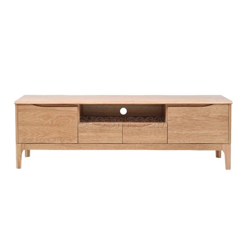 Egan Solid Oak Wood TV Cabinet