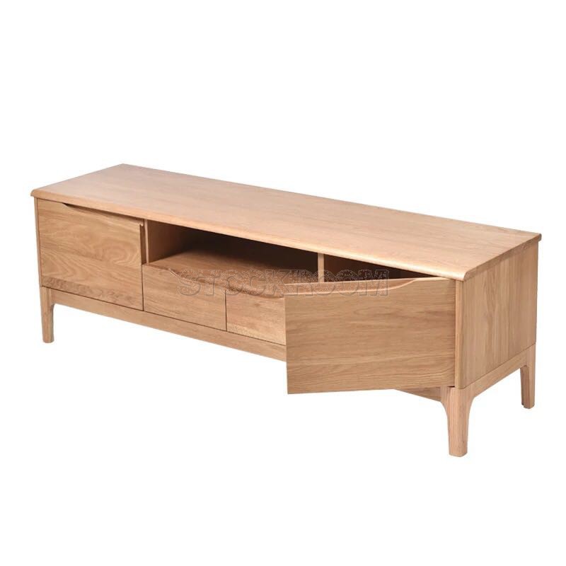 Egan Solid Oak Wood TV Cabinet