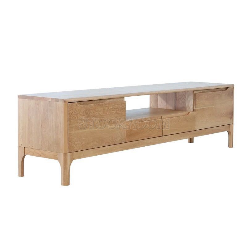 Egan Solid Oak Wood TV Cabinet