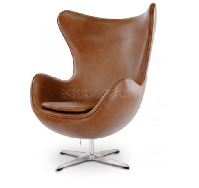 Arne Jacobsen Style Egg Chair - Leather