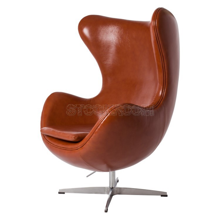 Arne Jacobsen Style Egg Chair - Leather