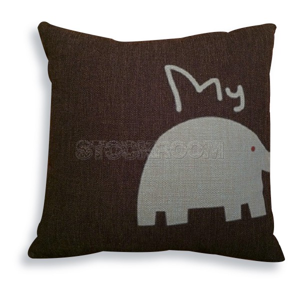 Elephant Decorative Cushion - Blue