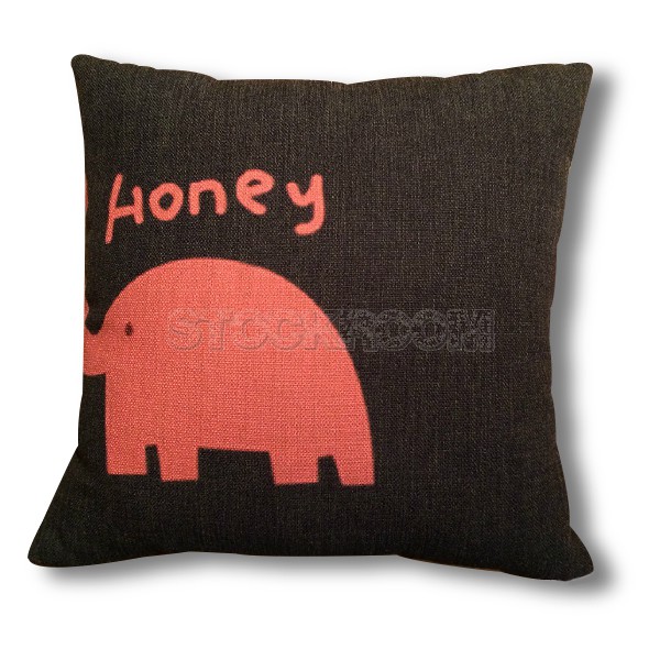 Elephant Decorative Cushion - Red