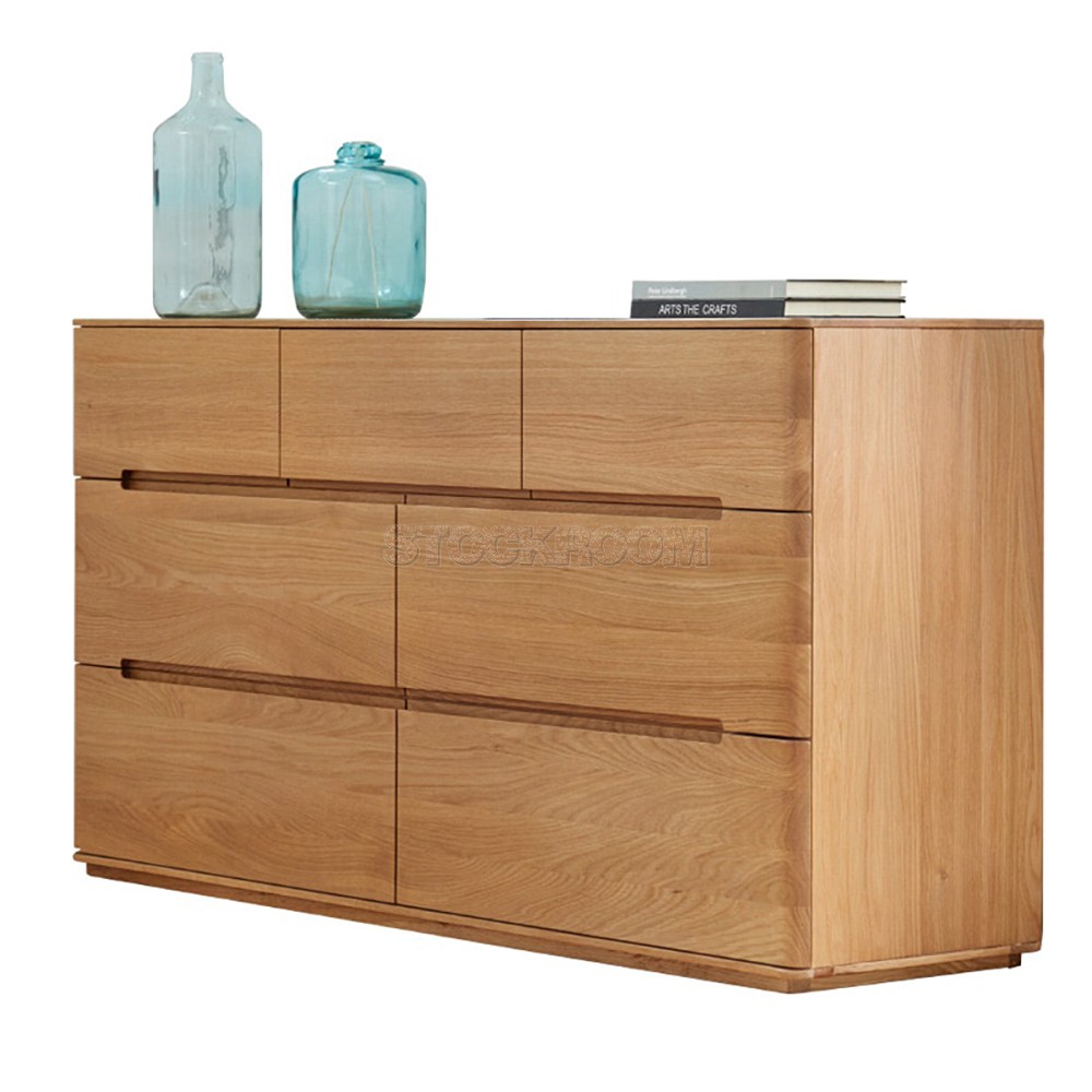 Ellerie Solid Oak Wood Chest of Drawers