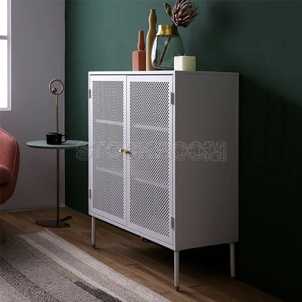 Emilija Metal Storage Sideboard - White
