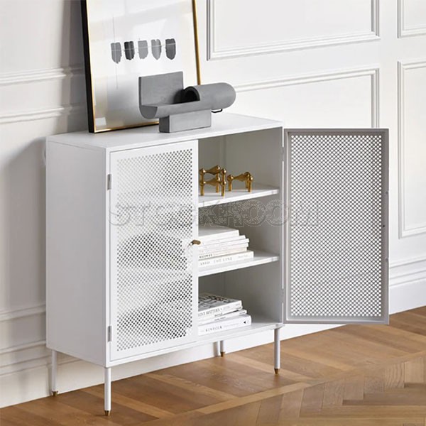 Emilija Metal Storage Sideboard - White