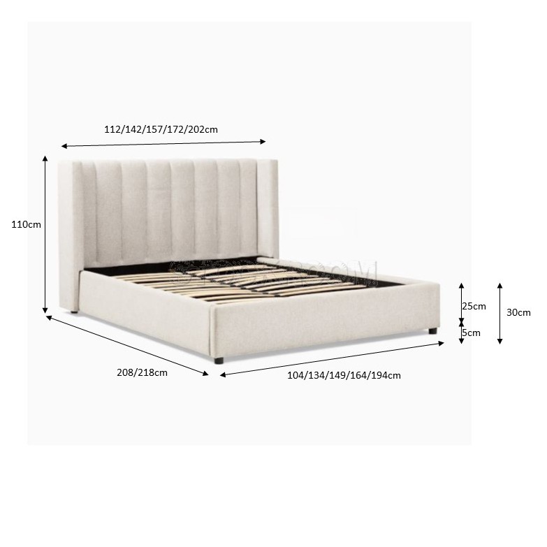 Emmett Fabric Upholstered Storage Bed Frame