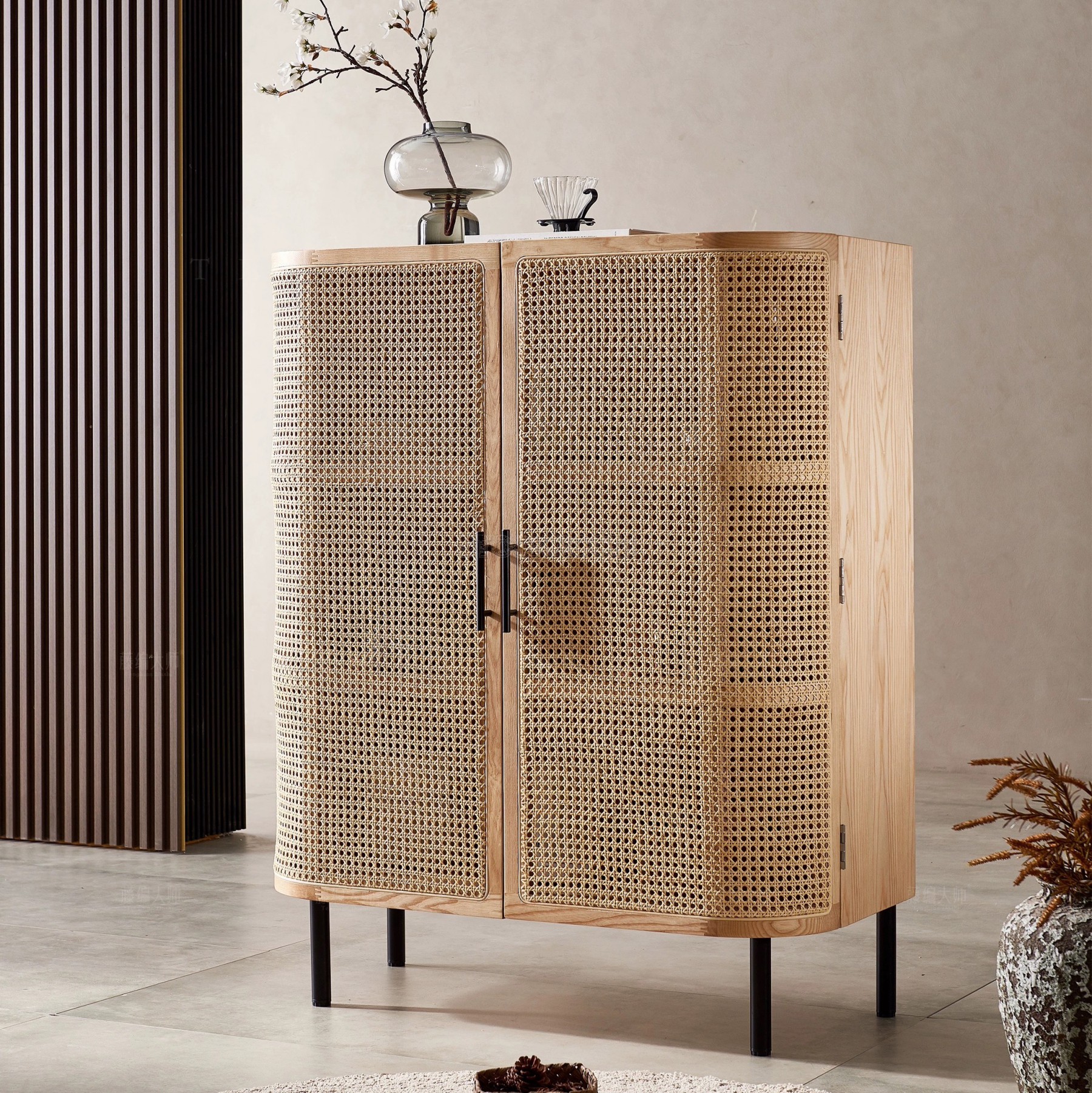 Ermina Rattan Shoe Cabinet