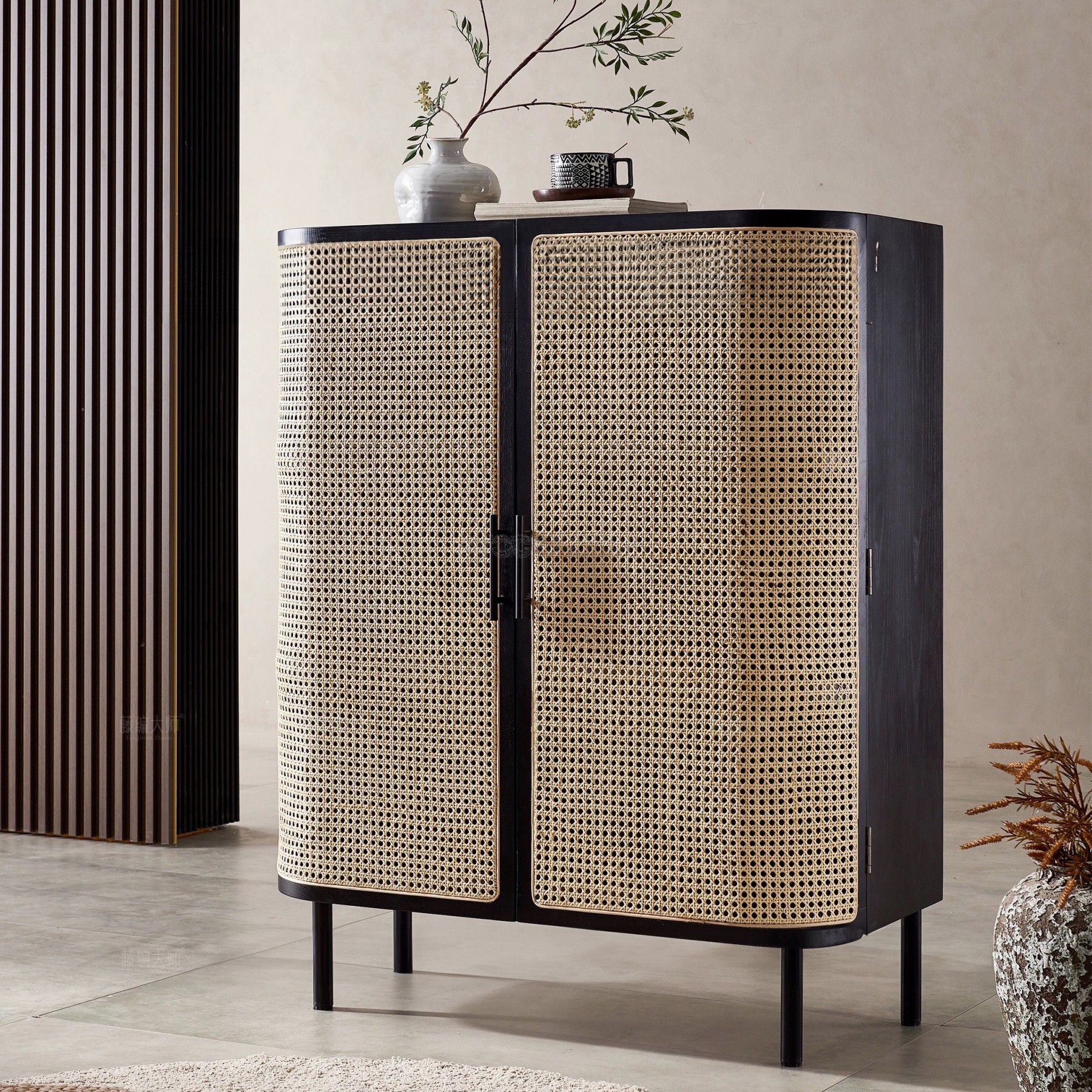 Ermina Rattan Shoe Cabinet