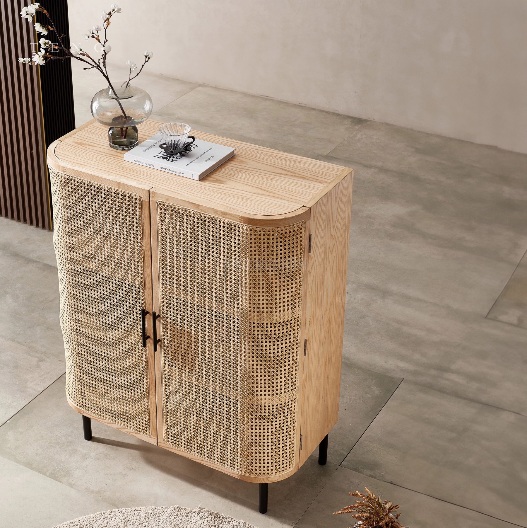 Ermina Rattan Shoe Cabinet