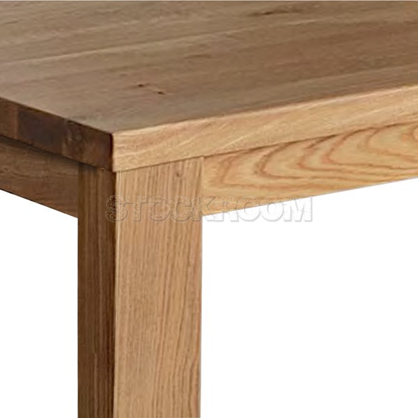 Escaso Solid Oak Wood Slim Dining Table