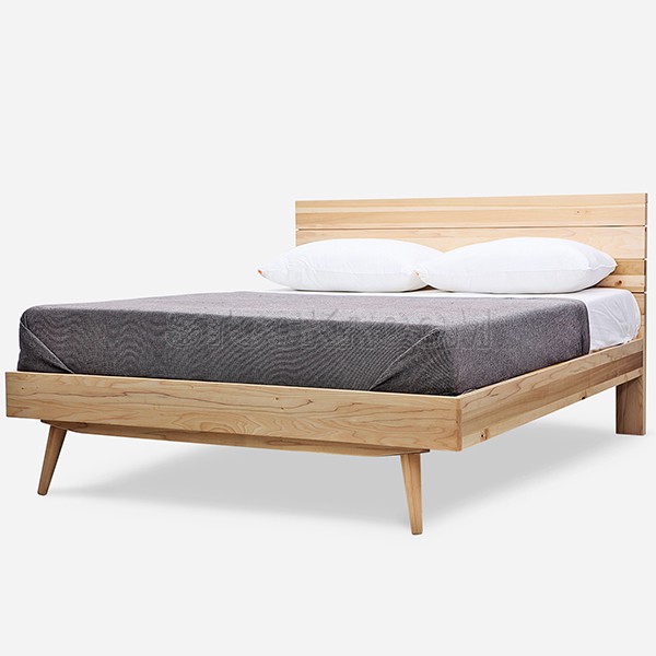 Esilee Solid Oak Wood Bed Frame with Bedide Table