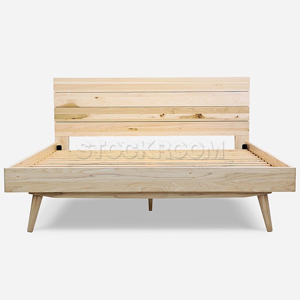 Esilee Solid Oak Wood Bed Frame with Bedide Table