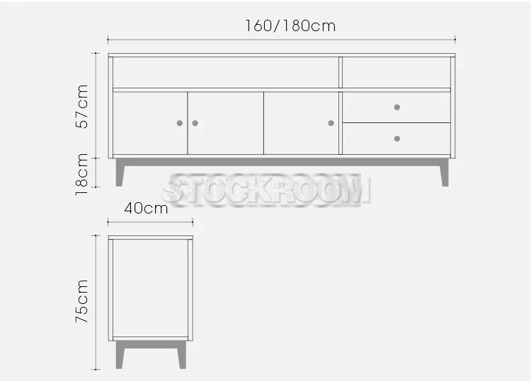 Everett Solid Oak Wood Sideboard