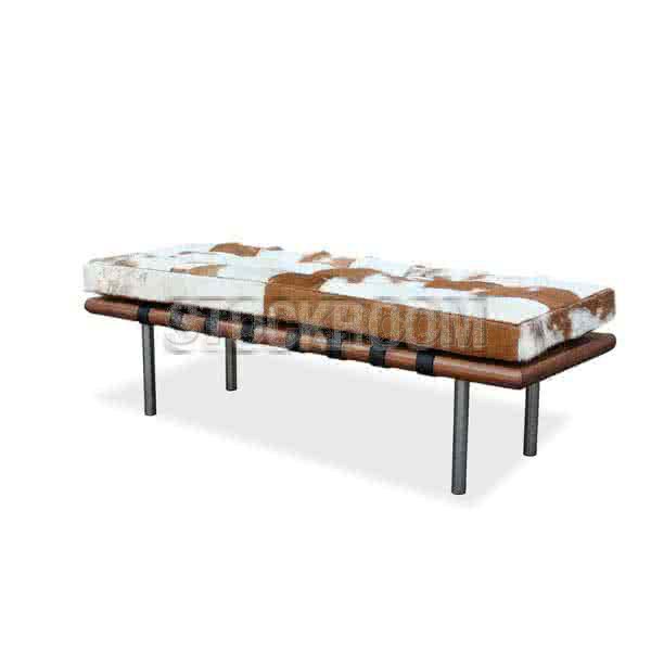 Barcelona Style Cowhide Leather Bench