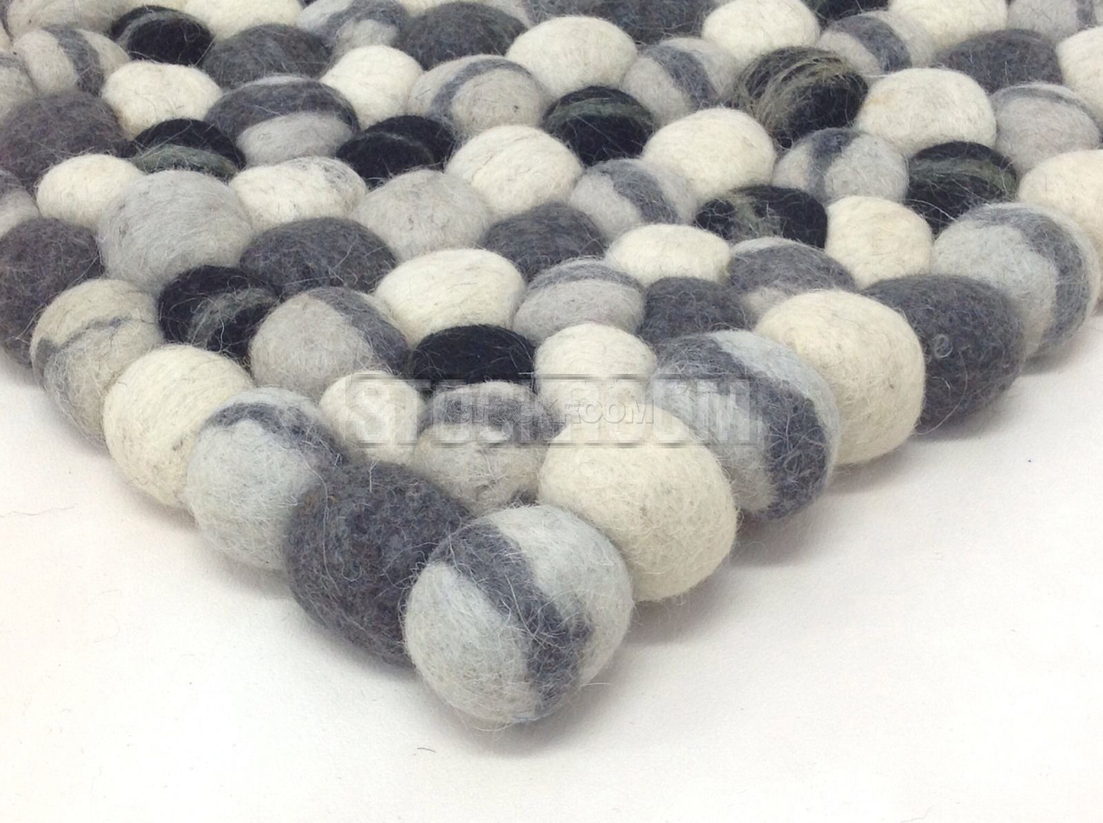 Felted Wool Pebble Rug - Grey