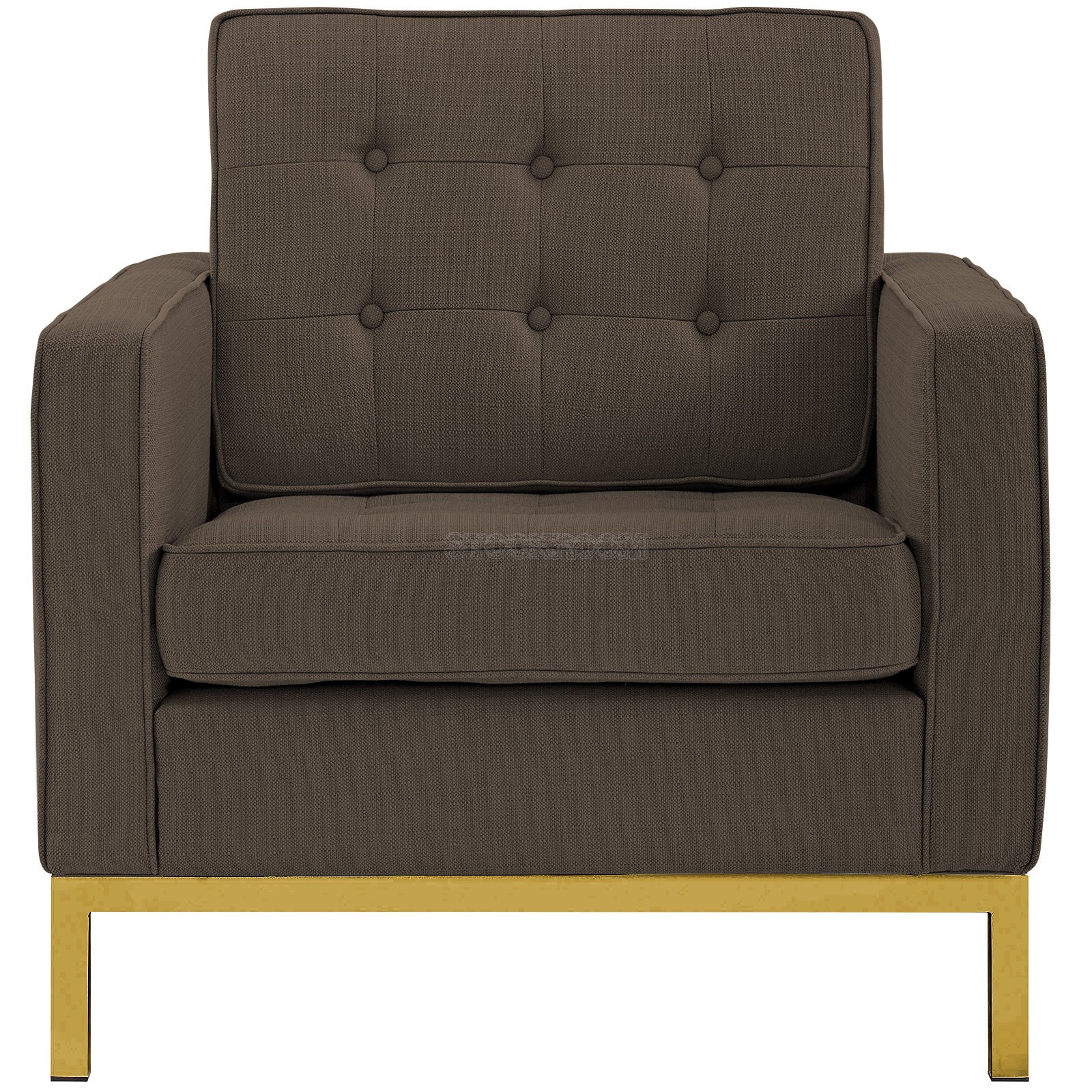 Florence Knoll Style Armchair Brass Base