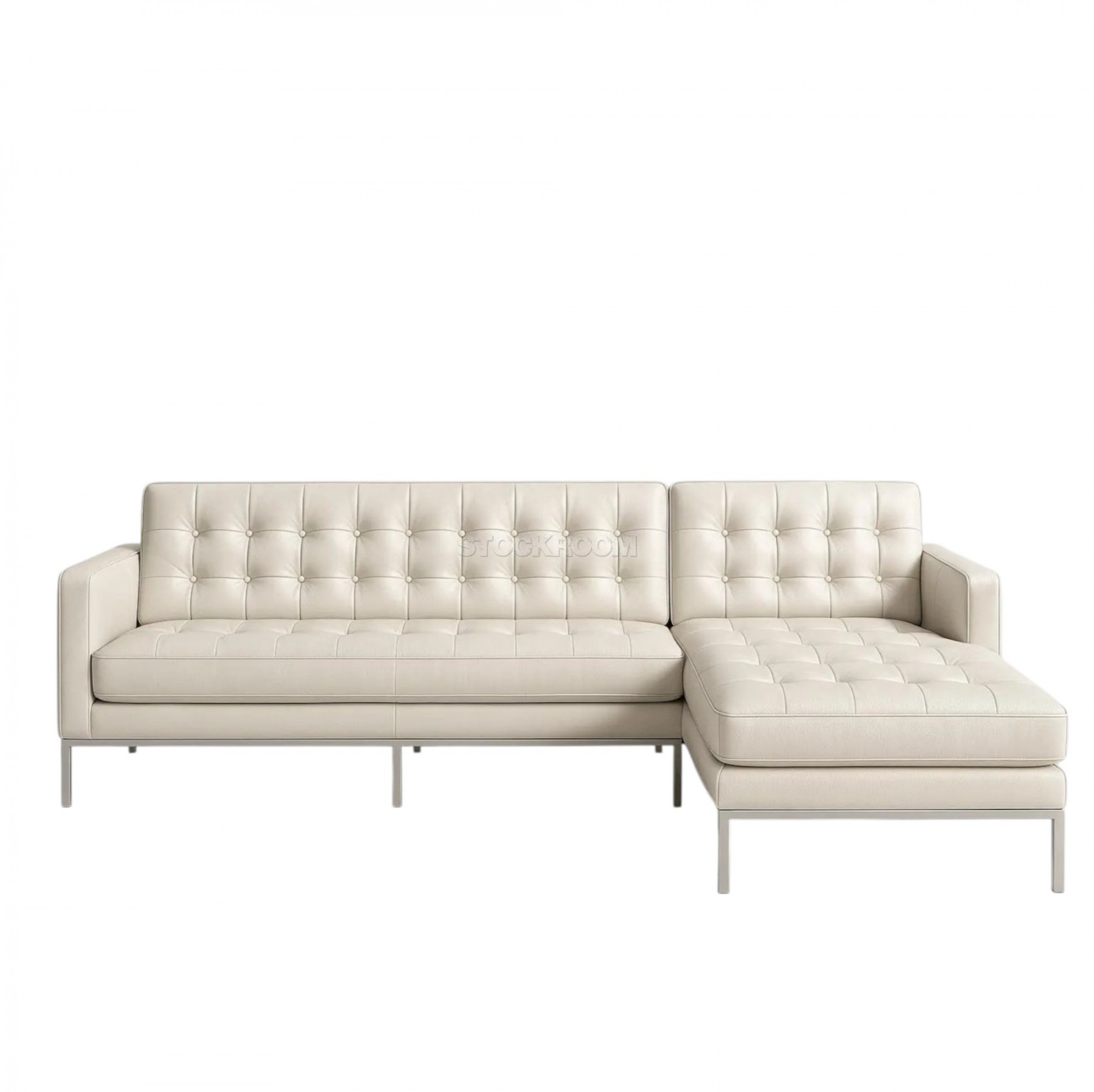 Florence Knoll Style Leather Sofa - L Shape