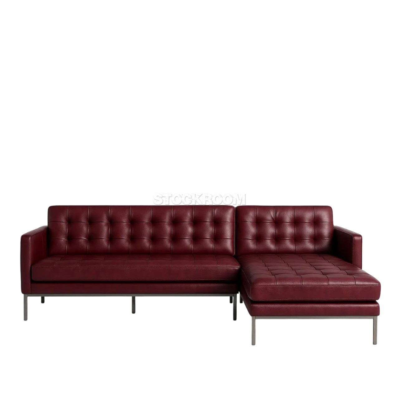 Florence Knoll Style Leather Sofa - L Shape