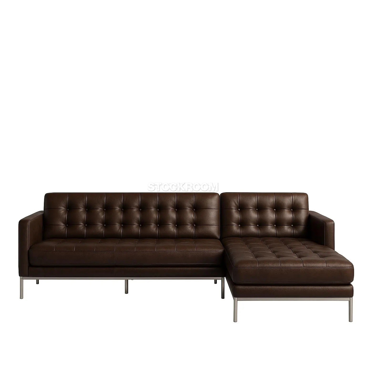Florence Knoll Style Leather Sofa - L Shape