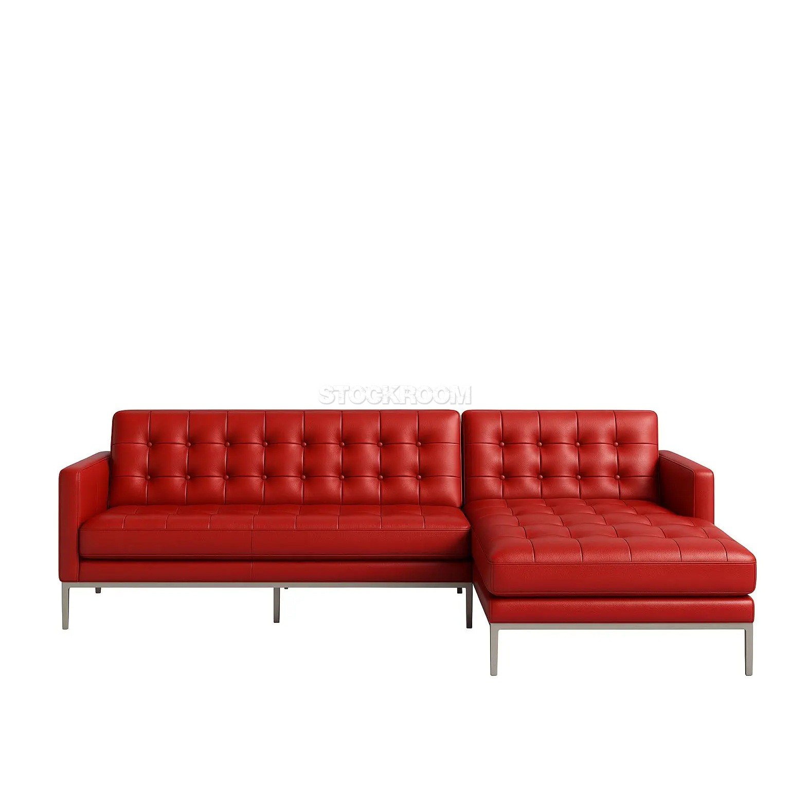 Florence Knoll Style Leather Sofa - L Shape