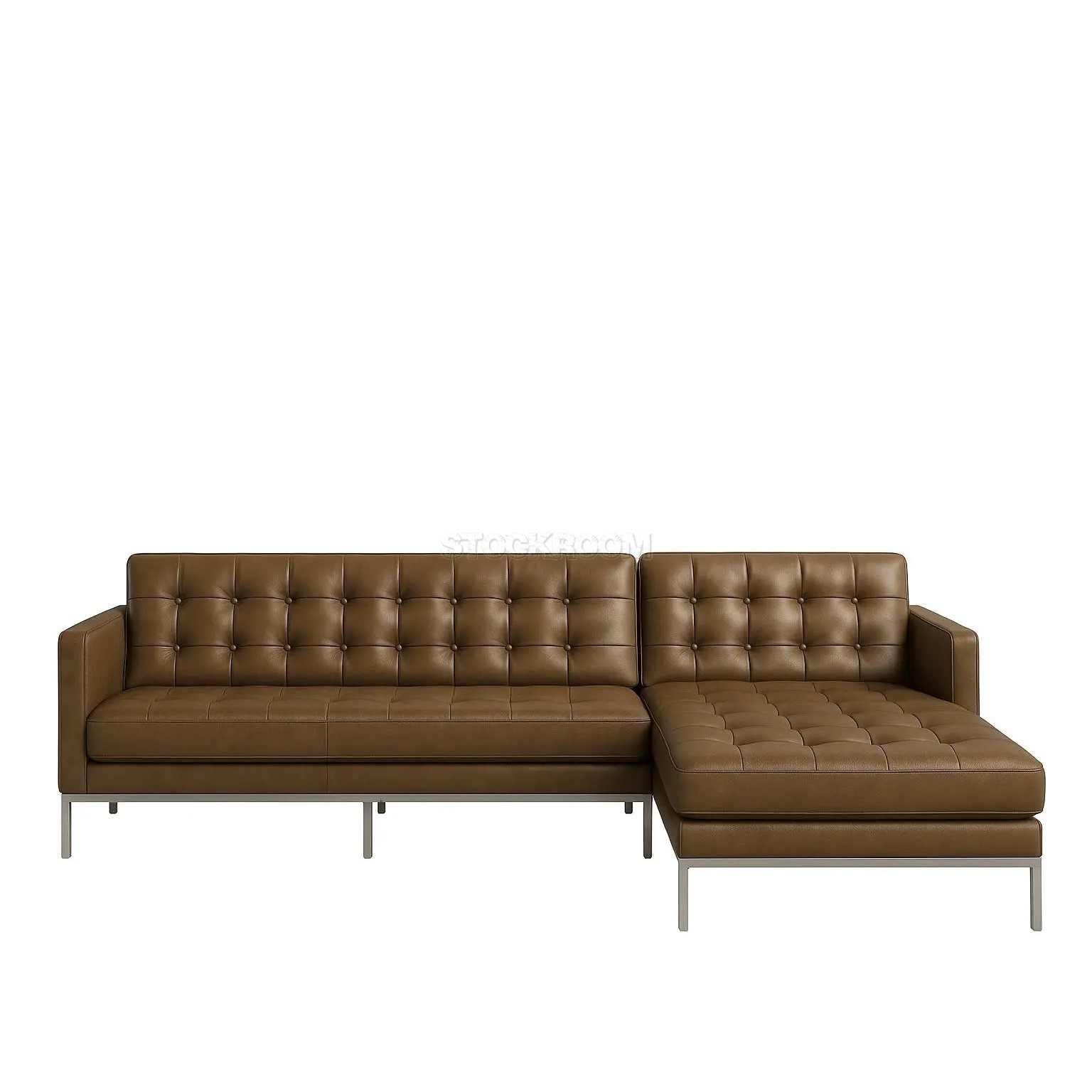 Florence Knoll Style Leather Sofa - L Shape