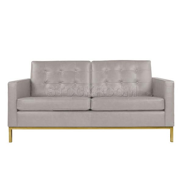 Florence Knoll Style Sofa With Brass Base (2 seater)