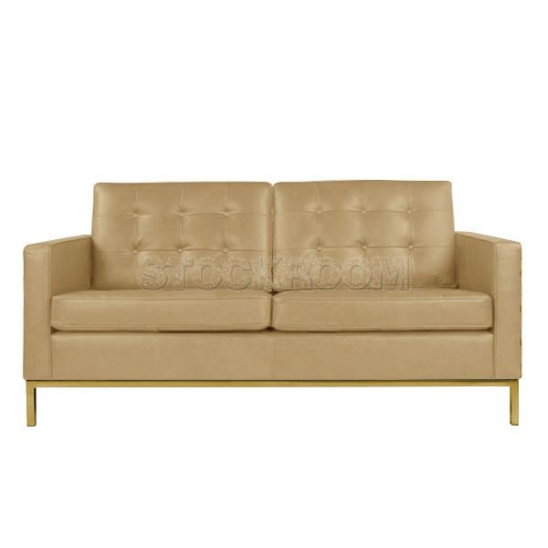 Florence Knoll Style Sofa With Brass Base (2 seater)