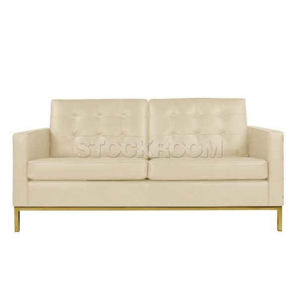 Florence Knoll Style Sofa With Brass Base (2 seater)