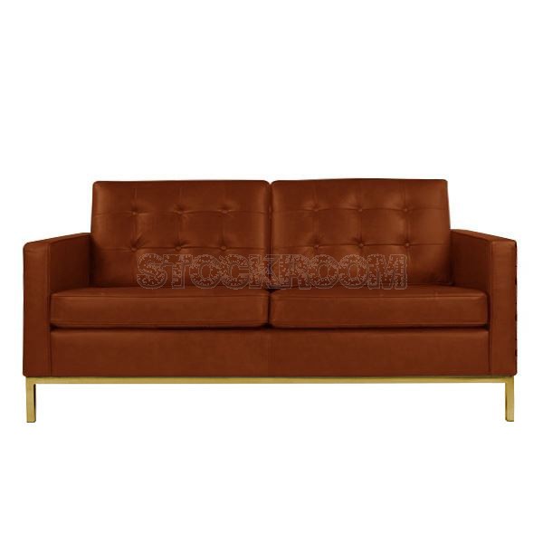 Florence Knoll Style Sofa With Brass Base (2 seater)