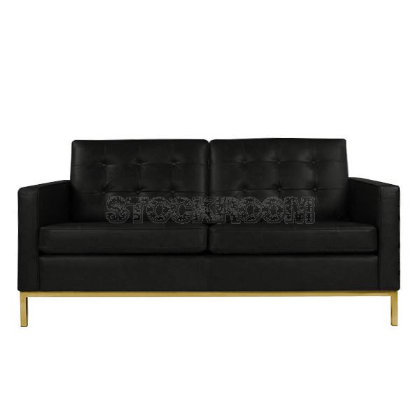 Florence Knoll Style Sofa With Brass Base (2 seater)