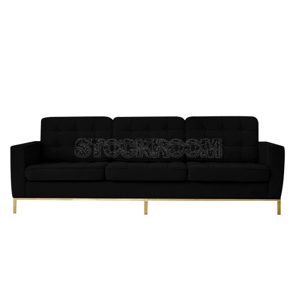 Florence Knoll Style Sofa With Brass Base (3 seater)