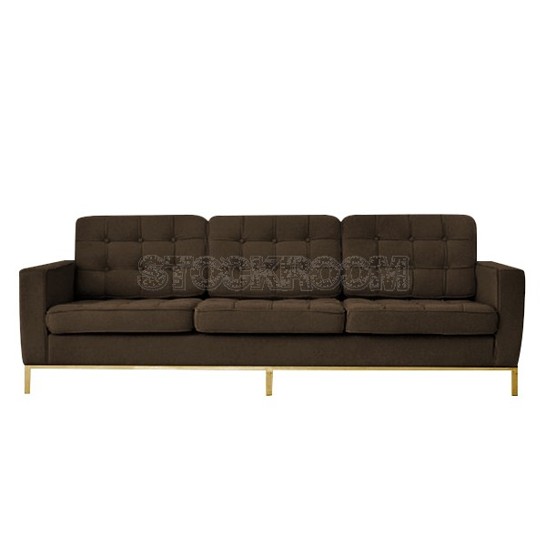 Florence Knoll Style Sofa With Brass Base (3 seater)