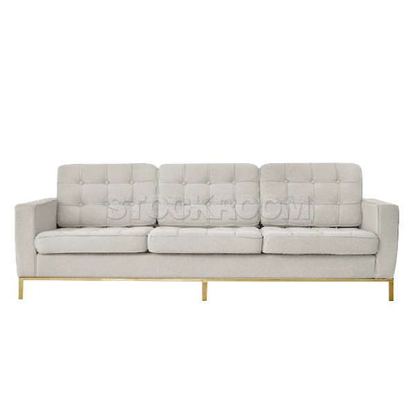Florence Knoll Style Sofa With Brass Base (3 seater)