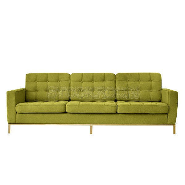 Florence Knoll Style Sofa With Brass Base (3 seater)