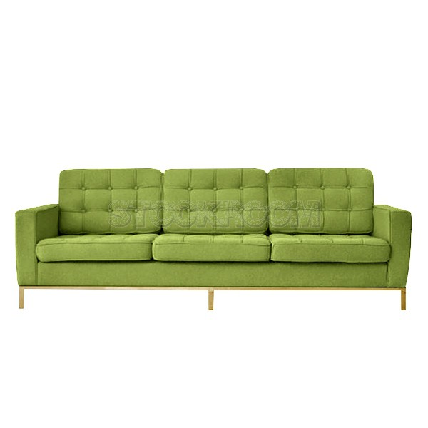 Florence Knoll Style Sofa With Brass Base (3 seater)