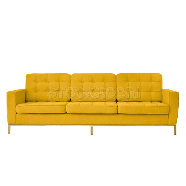 Florence Knoll Style Sofa With Brass Base (3 seater)