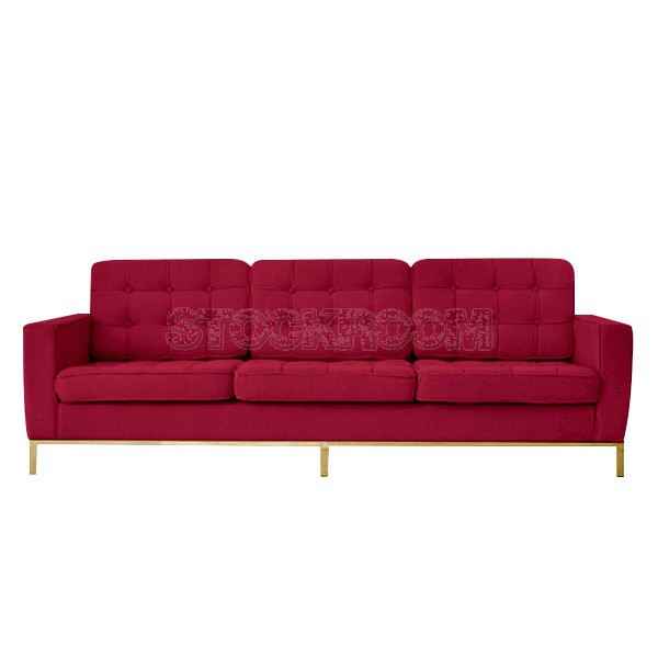 Florence Knoll Style Sofa With Brass Base (3 seater)