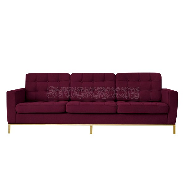 Florence Knoll Style Sofa With Brass Base (3 seater)