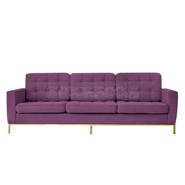 Florence Knoll Style Sofa With Brass Base (3 seater)