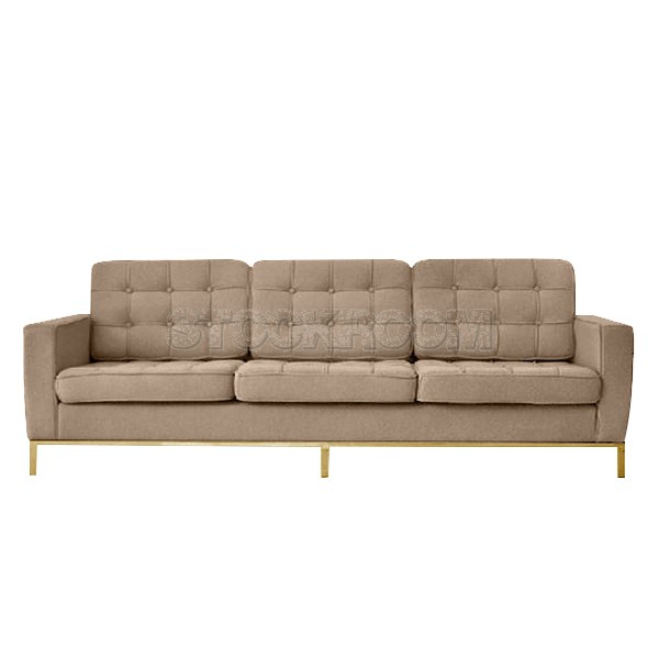 Florence Knoll Style Sofa With Brass Base (3 seater)